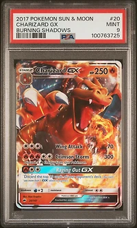 2017 Pokemon Sun & Moon Burning Shadows 20 Charizard Gx PSA