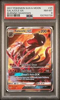 2017 Pokemon Sun & Moon Burning Shadows 25 Salazzle Gx PSA