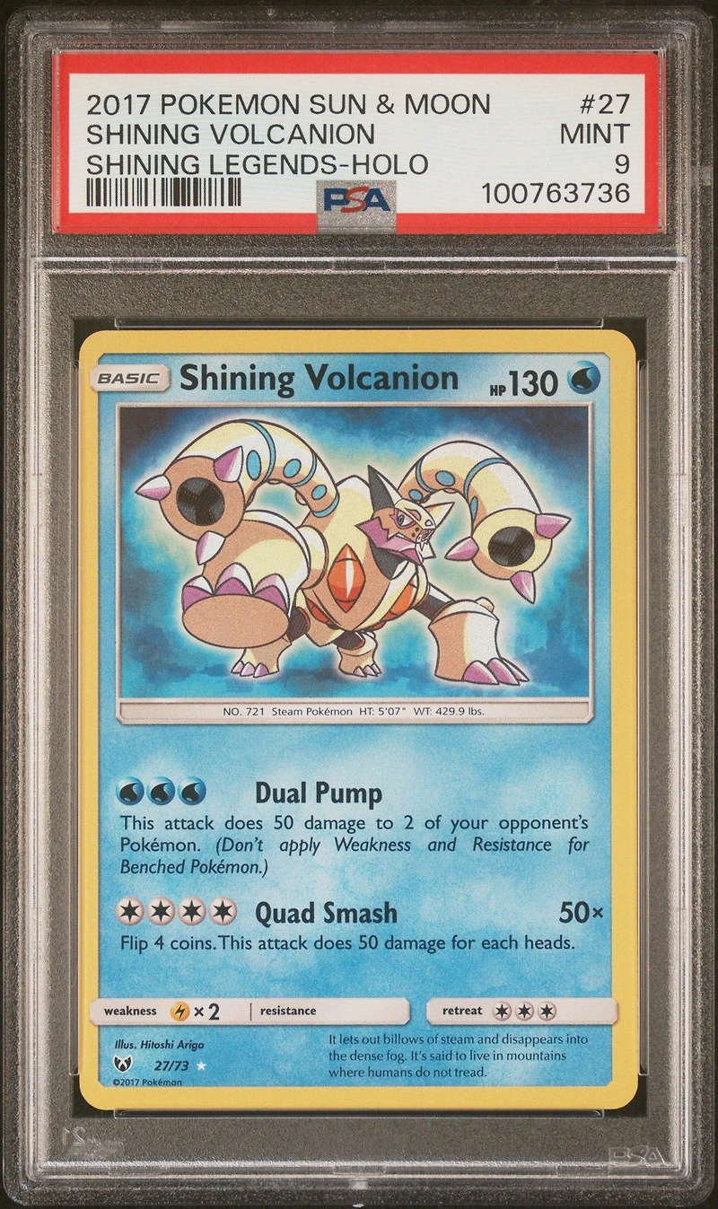 2017 Pokemon Sun & Moon Shining Legends 27 Shining Volcanion-holo PSA