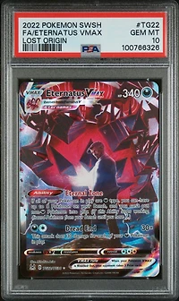 2022 Pokemon Sword & Shield Lost Origin Tg22 Full Art/eternatus Vmax PSA 10