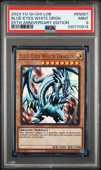 2023 Yu-gi-oh! Legend Of Blue Eyes White Dragon 25th Anniversary Edition En001 Blue-eyes White Dragon PSA 9