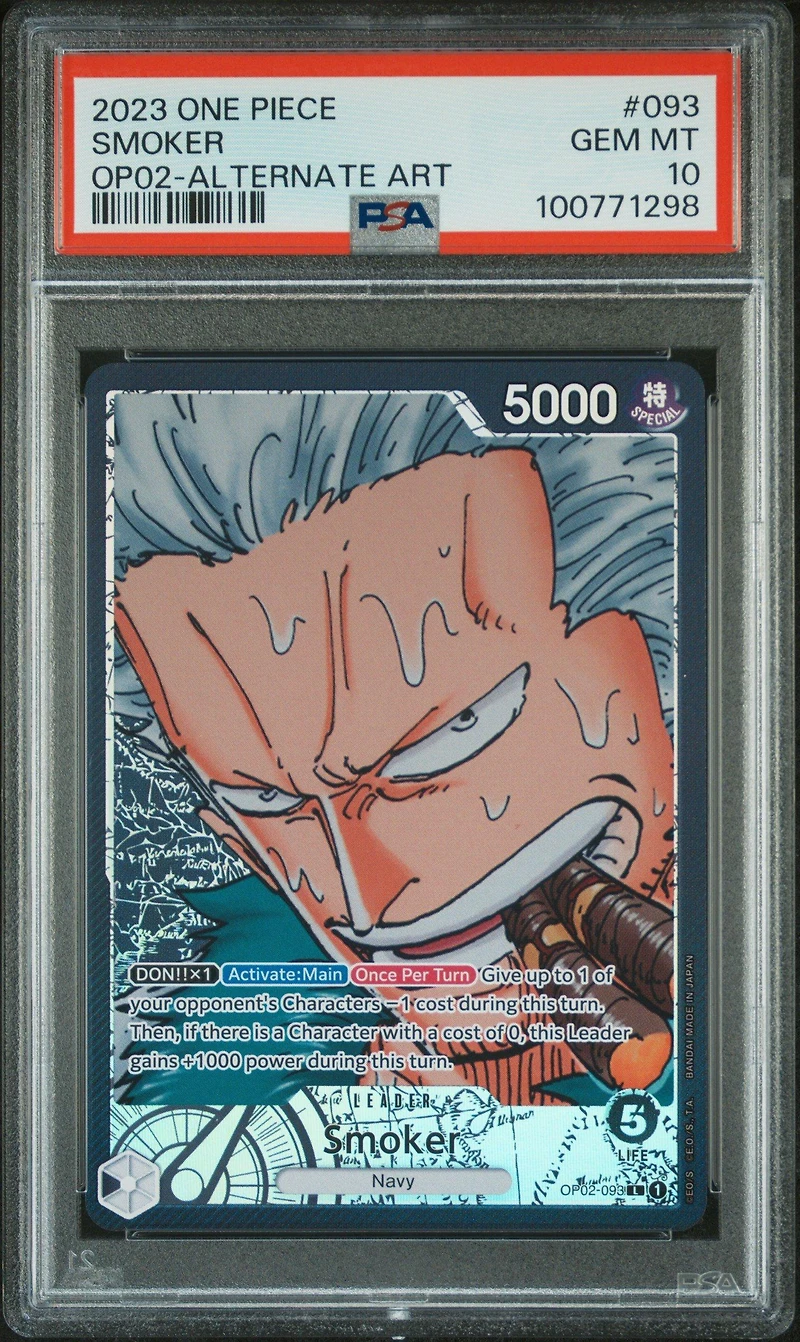 2023 One Piece Paramount War 093 Smoker Alternate Art PSA 10