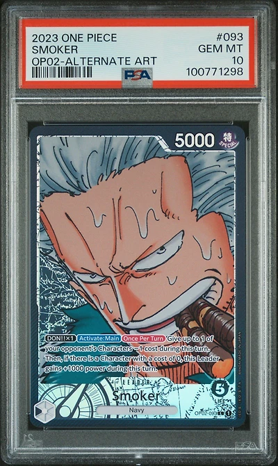 2023 One Piece Paramount War 093 Smoker Alternate Art PSA 10