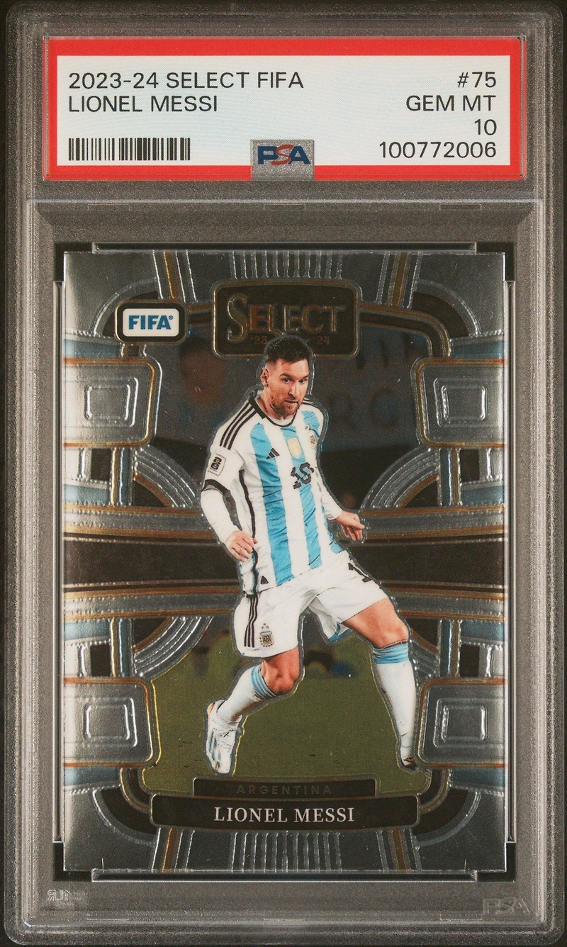 2023-24 Panini Select Fifa 75 Lionel Messi PSA 10