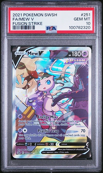 2021 Pokemon Sword & Shield Fusion Strike Full Art/mew V PSA