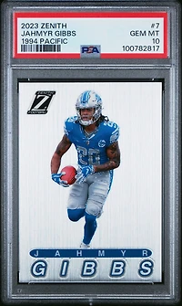 2023 Panini Zenith 1994 Pacific 7 Jahmyr Gibbs PSA 10