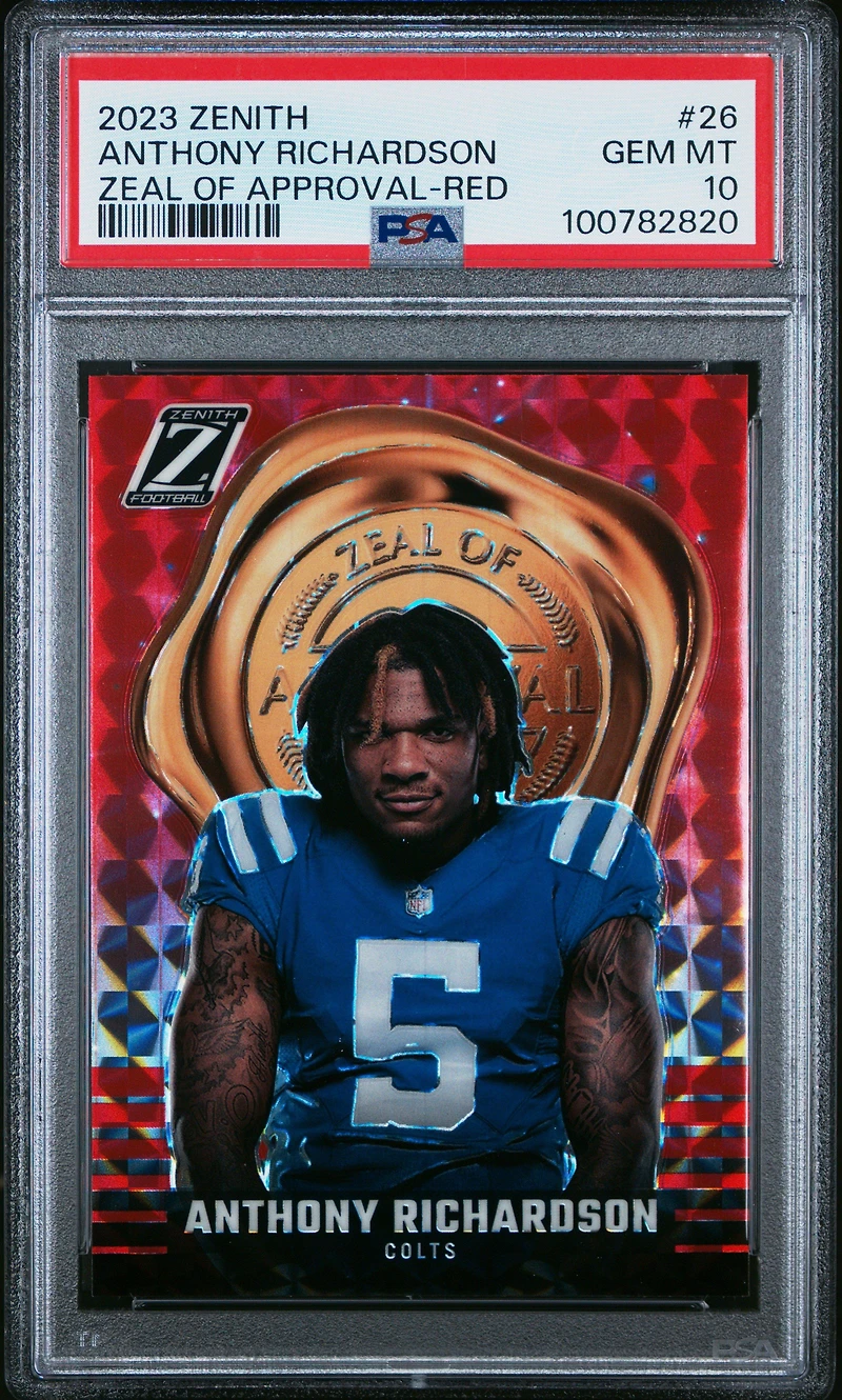 2023 Panini Zenith Zeal Of Approval 26 Anthony Richardson PSA
