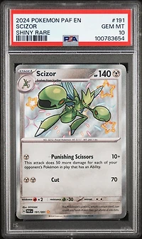 2024 Pokemon Paf En-paldean Fates 191 Scizor Shiny Rare PSA