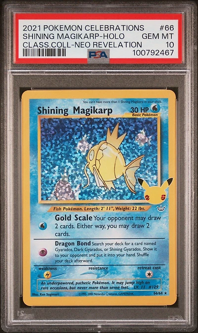 2021 Pokemon Celebrations Classic Collection 66 Shining Magikarp-holo PSA