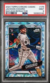 2024 Topps Chrome Cosmic 179 Jackson Chourio Nucleus Refractor PSA