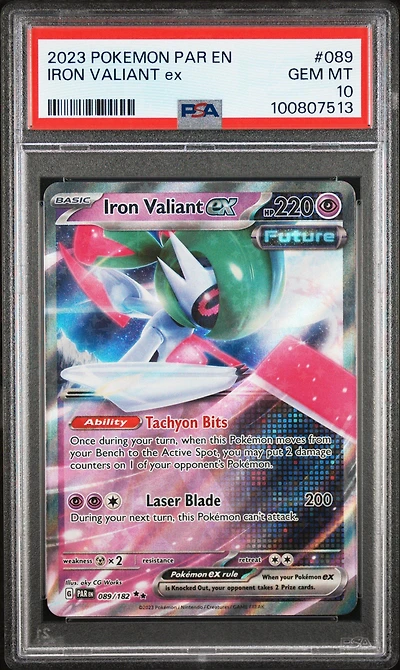 2023 Pokemon Par En-paradox Rift 089 Iron Valiant Ex PSA