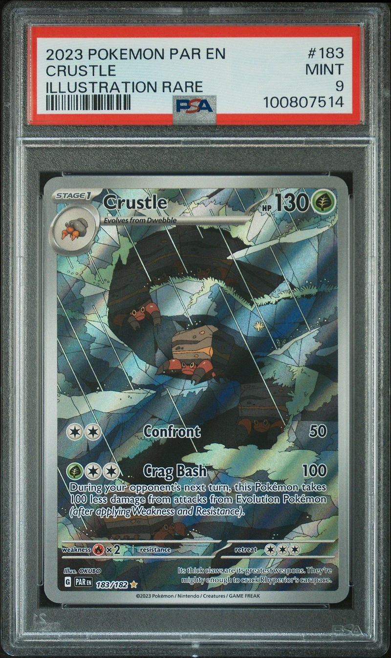 2023 Pokemon Par En-paradox Rift 183 Crustle Illustration Rare PSA