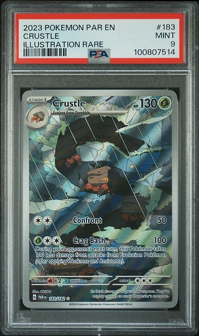 2023 Pokemon Par En-paradox Rift 183 Crustle Illustration Rare PSA