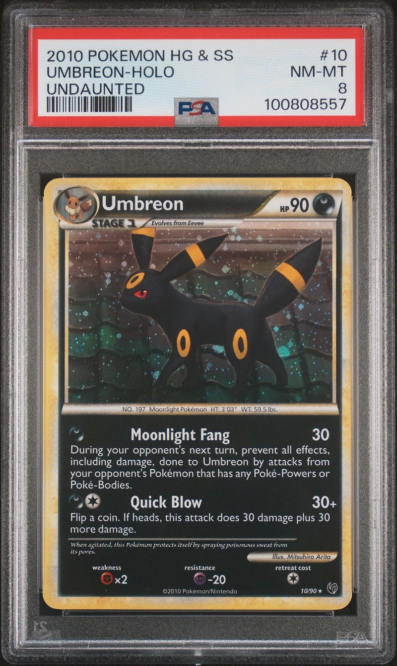 2010 Pokemon Heartgold & Soulsilver Undaunted Umbreon-holo PSA