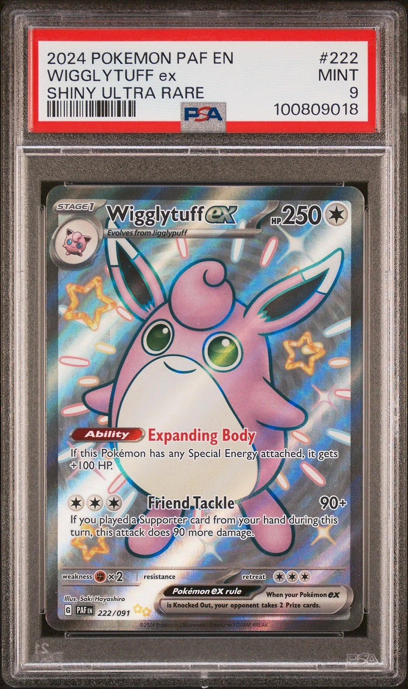 2024 Pokemon Paf En-paldean Fates 222 Wigglytuff Ex Shiny Ultra Rare PSA