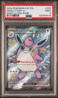 2024 Pokemon Paf En-paldean Fates 222 Wigglytuff Ex Shiny Ultra Rare PSA