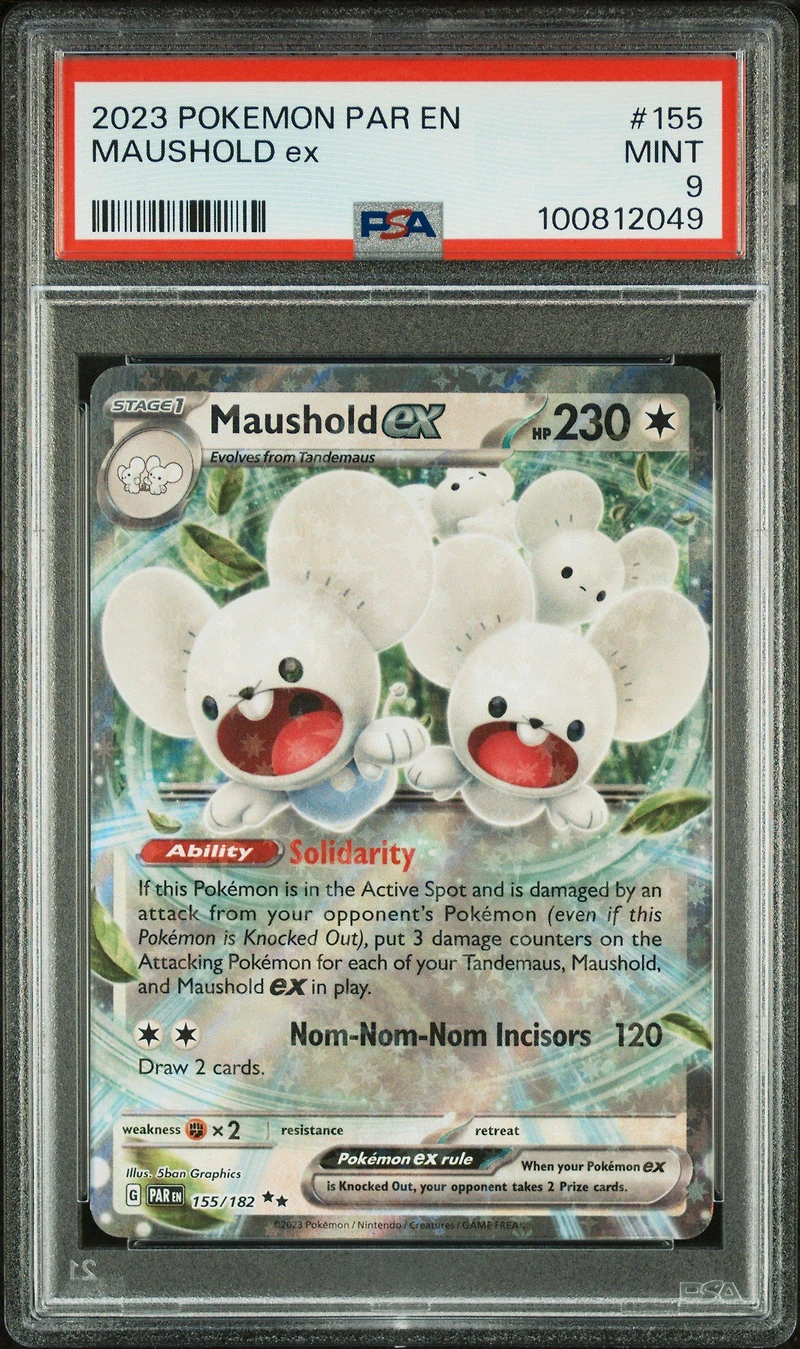 2023 Pokemon Par En-paradox Rift 155 Maushold Ex PSA
