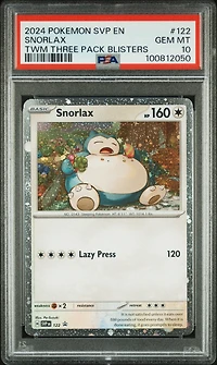 2024 Pokemon Svp En-sv Black Star Promo 122 Snorlax Twilight Masquerade Three Pack Blisters PSA