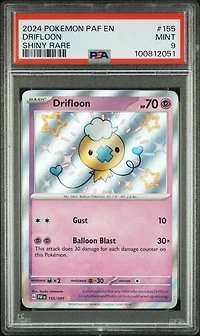 2024 Pokemon Paf En-paldean Fates 155 Drifloon Shiny Rare PSA