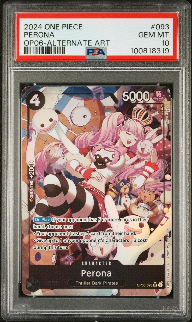 2024 One Piece Op06-wings Of The Captain Perona Alternate Art PSA 10