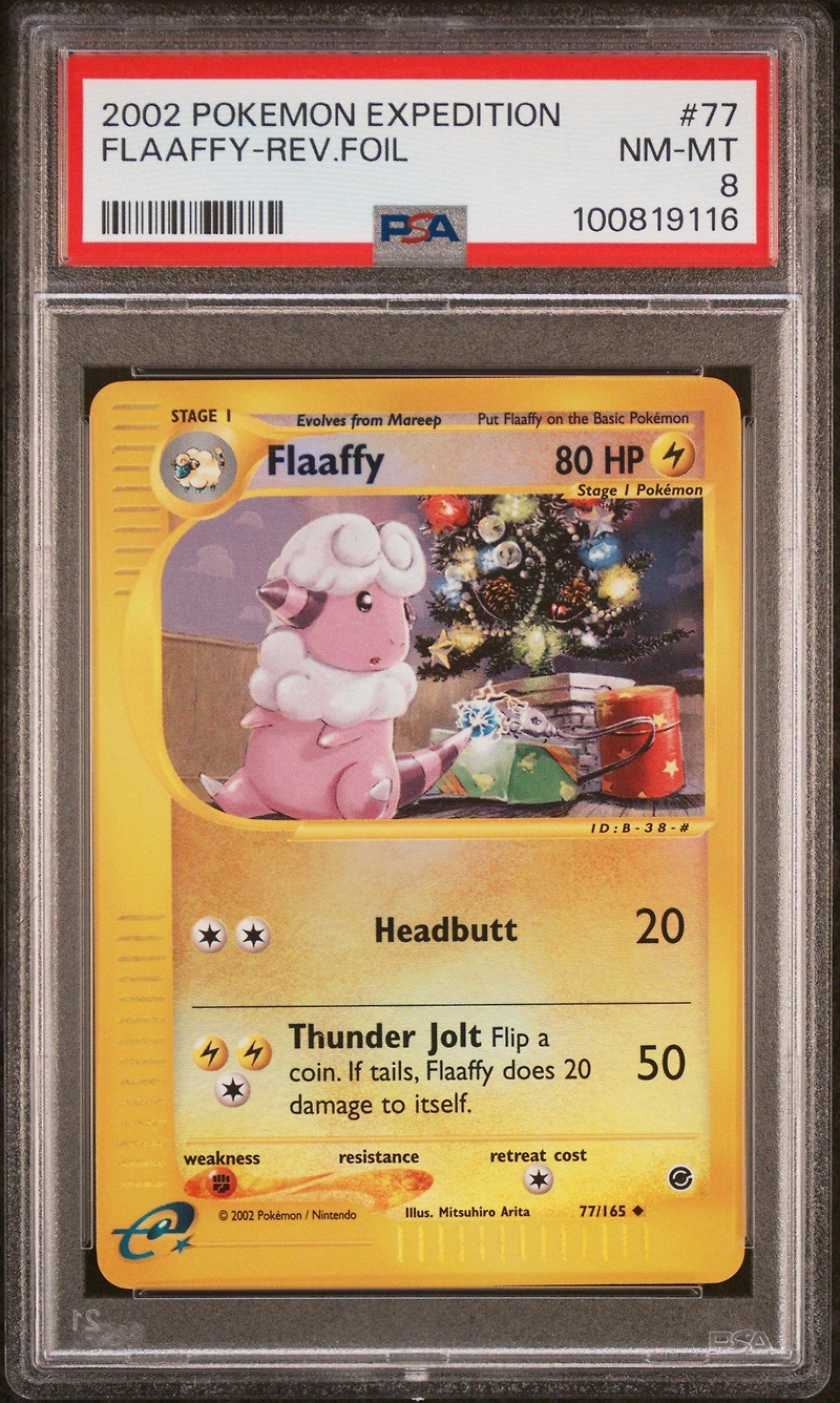 2002 Pokemon Expedition 77 Flaaffy-reverse Foil PSA 8
