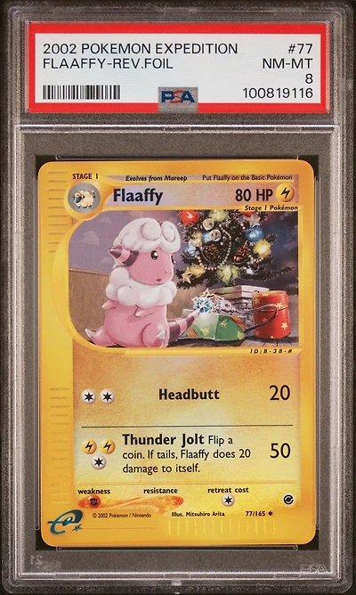 2002 Pokemon Expedition 77 Flaaffy-reverse Foil PSA 8