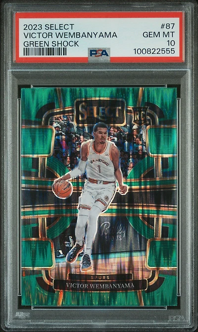 2023 Panini Select 87 Victor Wembanyama Green Shock PSA 10