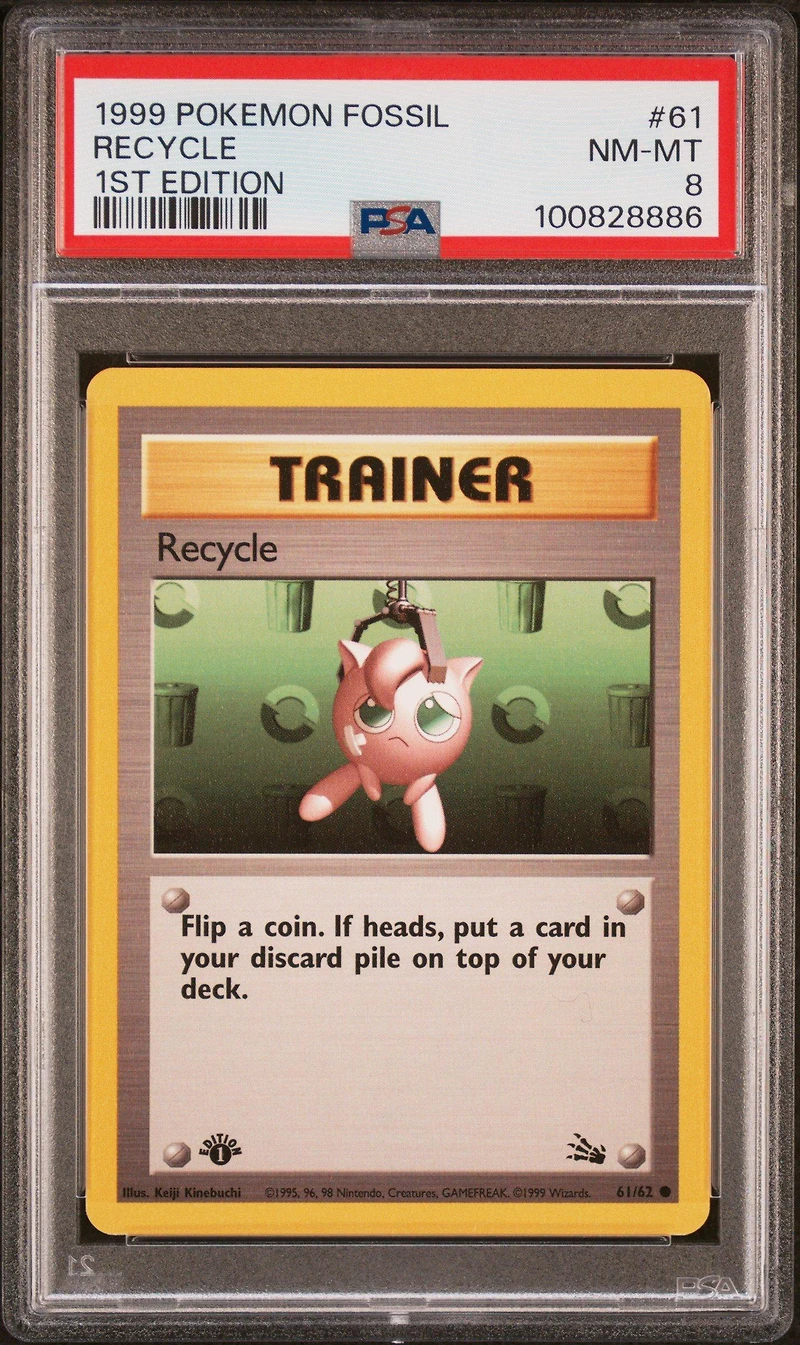 1999 Pokemon Fossil 61 Recycle 1st Edition PSA