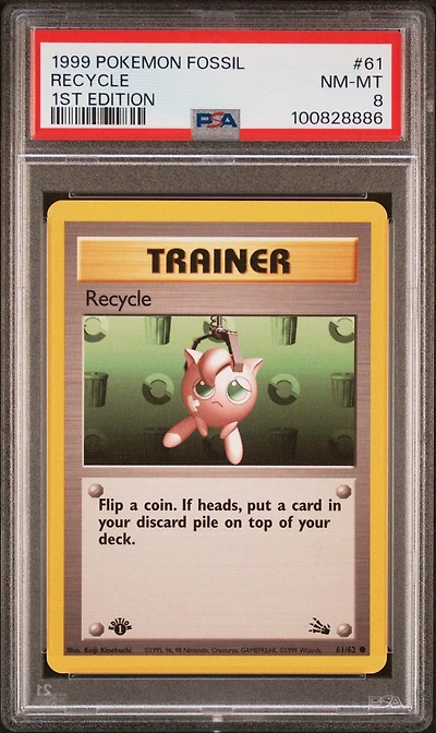 1999 Pokemon Fossil 61 Recycle 1st Edition PSA