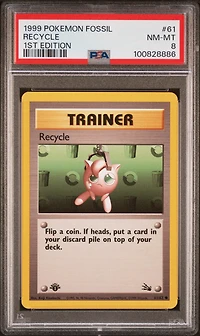 1999 Pokemon Fossil 61 Recycle 1st Edition PSA