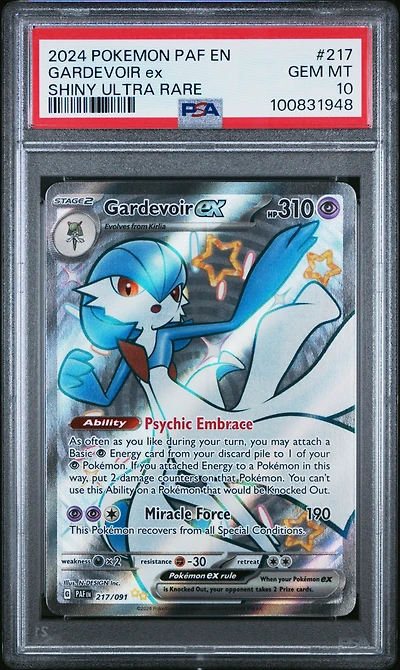 2024 Pokemon Paf En-paldean Fates 217 Gardevoir Ex Shiny Ultra Rare PSA