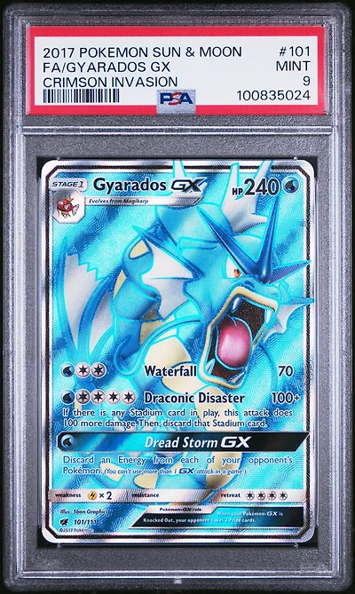 2017 Pokemon Sun & Moon Crimson Invasion 101 Full Art/gyarados Gx PSA