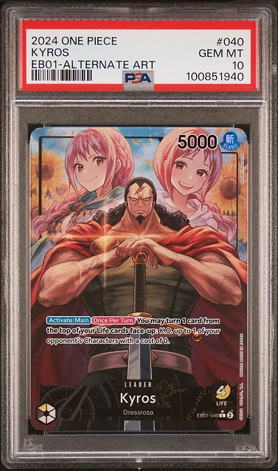 2024 One Piece Eb01-extra Booster -memorial Collection- 040 Kyros Alternate Art PSA 10