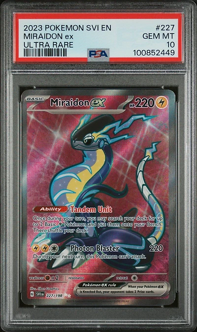 2023 Pokemon Svi En-scarlet & Violet 227 Miraidon Ex Ultra Rare PSA