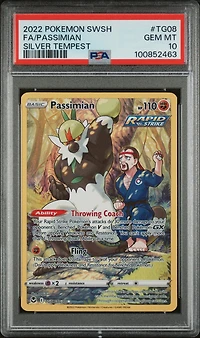 2022 Pokemon Sword & Shield Silver Tempest Tg08 Full Art/passimian PSA
