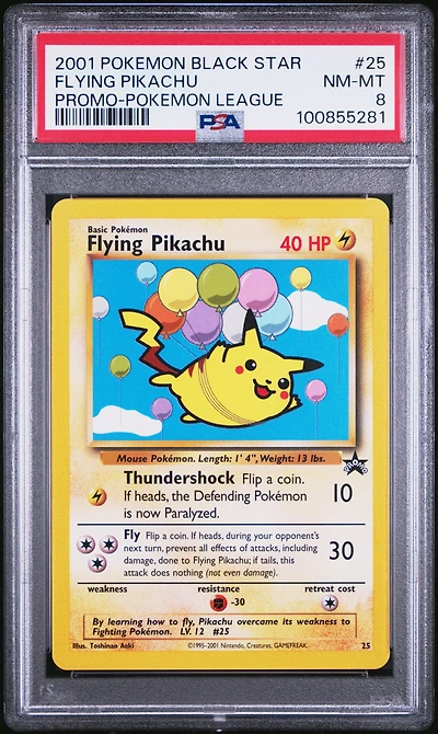 2001 Pokemon Promo Black Star 25 Flying Pikachu Pokemon League PSA