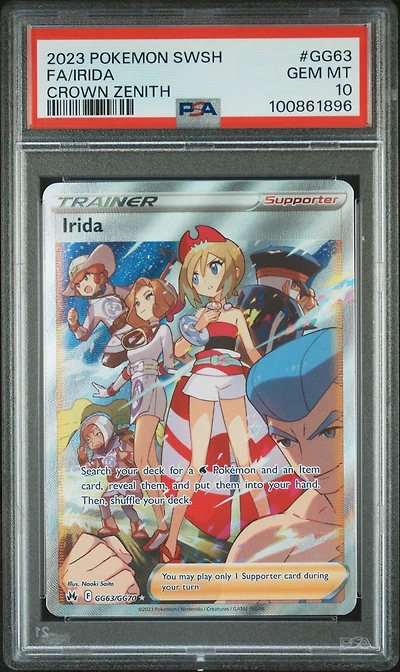 2023 Pokemon Sword And Shield Crown Zenith Gg63 Full Art/irida PSA