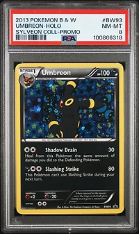 2013 Pokemon Black & White Promo Bw93 Umbreon-holo Sylveon Collection PSA 8