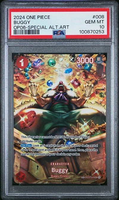 2024 One Piece Wings Of The Captain 008 Buggy Special Alternate Art PSA