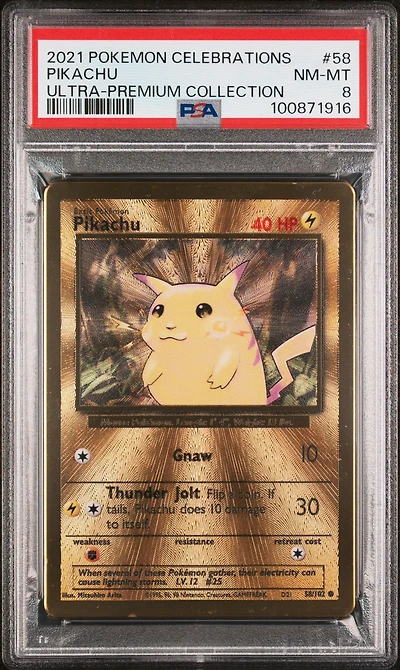 2021 Pokemon Celebrations Ultra-premium Collection 58 Pikachu PSA 8