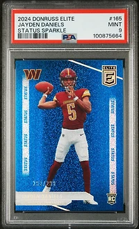 2024 Panini Donruss Elite 165 Jayden Daniels Status Sparkle PSA 9