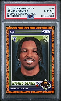 2024 Panini Score-a-treat Rising Stars 26 Jayden Daniels Pumpkin PSA 10