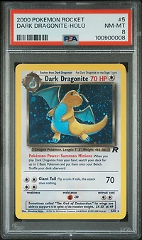 2000 Pokemon Rocket 5 Dark Dragonite-holo PSA