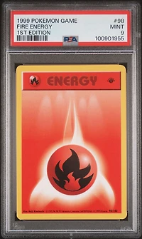 1999 Pokemon Game 98 Fire Energy 1st Edition PSA