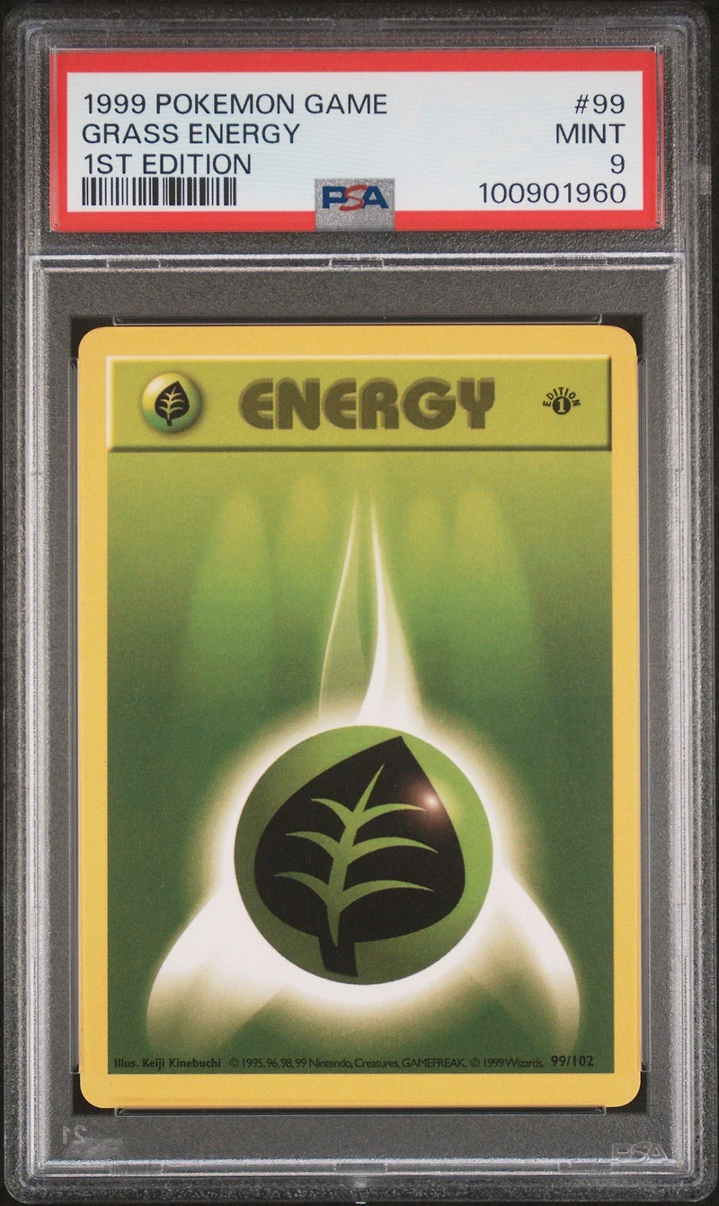 1999 Pokemon Game 99 Grass Energy 1st Edition PSA
