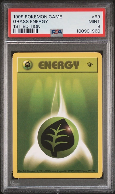 1999 Pokemon Game 99 Grass Energy 1st Edition PSA