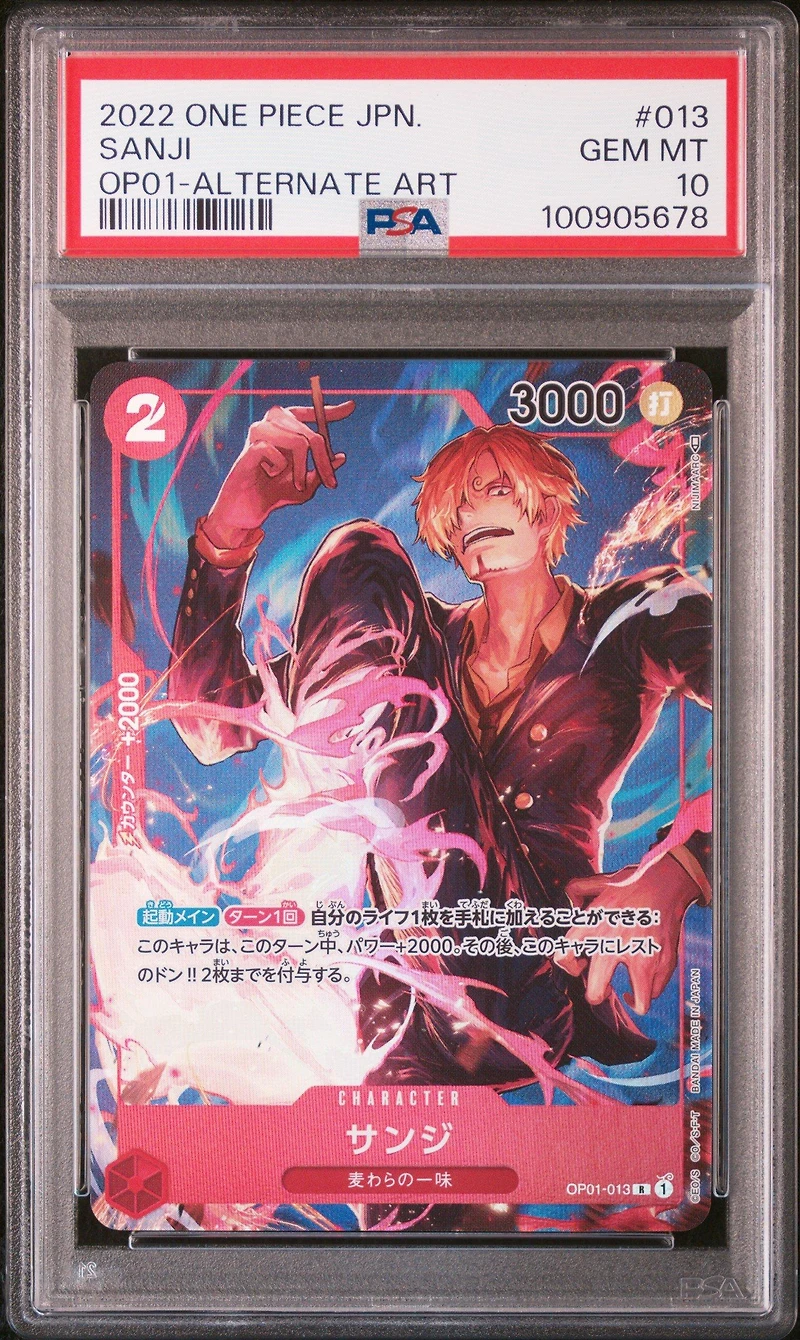 2022 One Piece Japanese Op01-romance Dawn 013 Sanji Alternate Art PSA 10