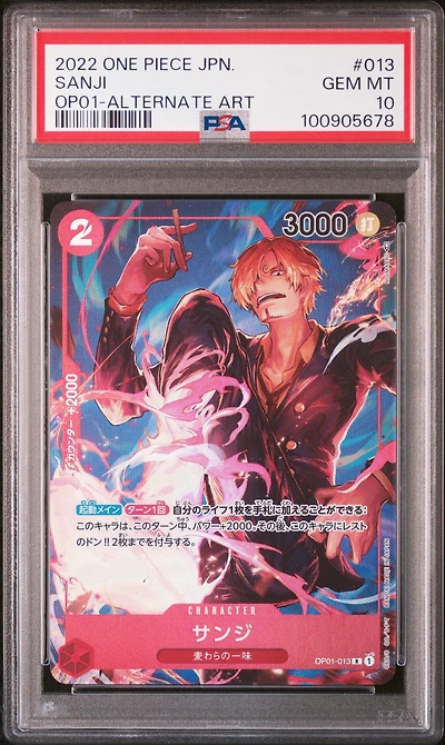 2022 One Piece Japanese Op01-romance Dawn 013 Sanji Alternate Art PSA 10