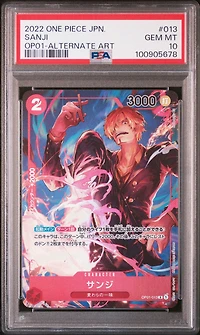 2022 One Piece Japanese Op01-romance Dawn 013 Sanji Alternate Art PSA 10