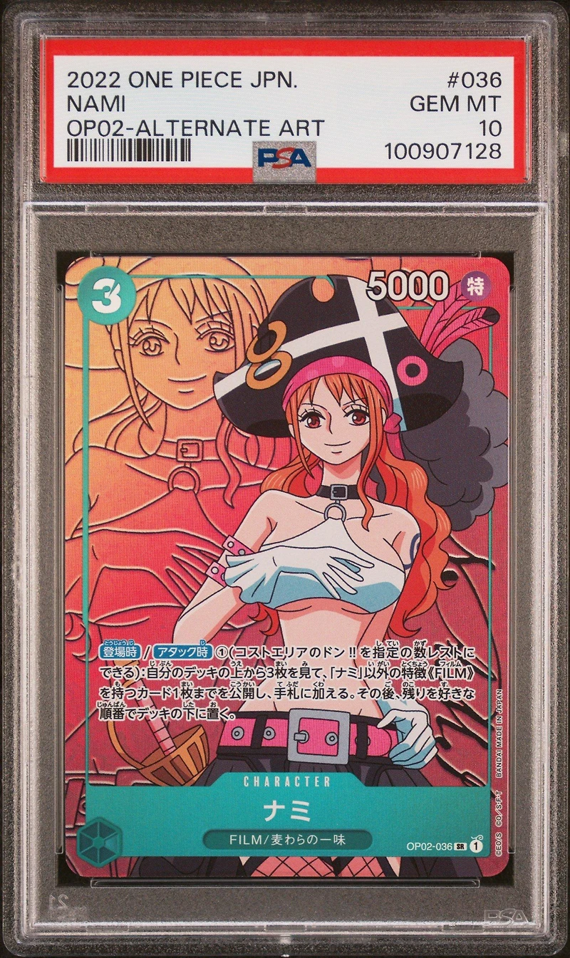 2022 One Piece Japanese Paramount War 036 Nami Alternate Art PSA 10